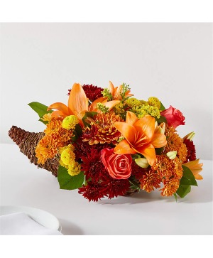 Bouquet of Blessings Cornucopia assorted flowers