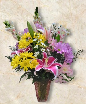 Bouquet of Elegance FHF-M1299 Fresh Keepsake Vase Flower arrangement (Local Delivery Area Only)