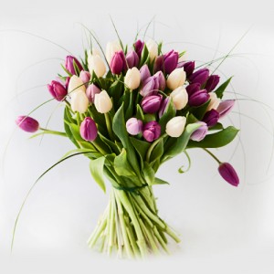 Polka Dot Tulip Bouquet  Hand-tie Bouquet