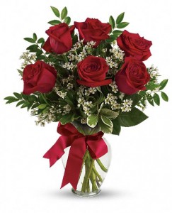 Bouquet with Red Roses Half Dz Roses