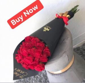 SALE ! Bouquet wrapped on black paper Black wrapping paper in