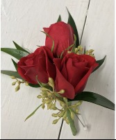 Boutonniere with Red Roses Boutonniere