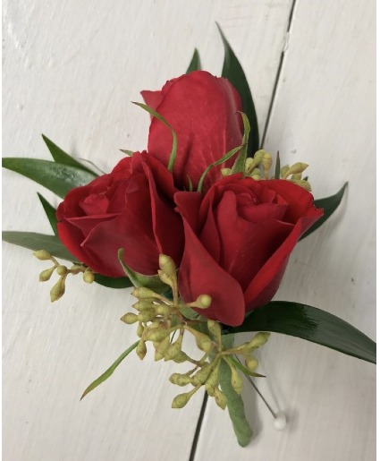 Boutonniere with Red Roses Boutonniere