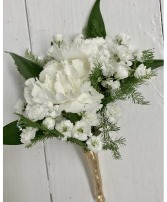 Boutonniere with White Carnations Boutonniere