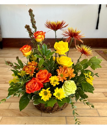 Autumn Basket of Color  in Waupaca, WI | Barnwood Farms - Flower & Keepsake Co.