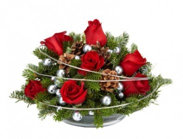 BOWL OF HO HO MERRY CHRISTMAS  Red Roses Floral Arrangement in Fairfield, CA | ADNARA FLOWERS & MORE