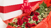 Box of 1 dozen roses with bow Flower Arrangement