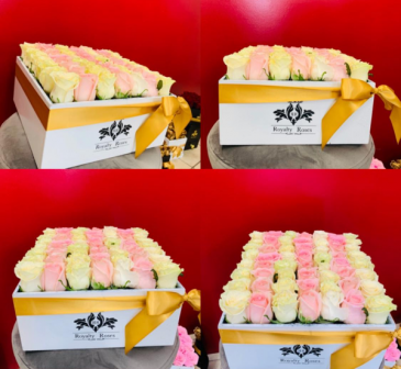 Box of 2 Tone Roses 30x30 Box of Roses