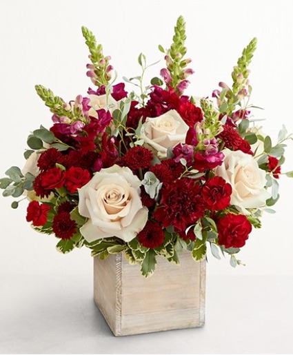 BOX OF CHRISTMAS Wooden Box of Blooms