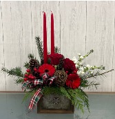 Boxed Snowflake wood cube