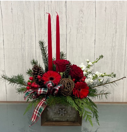 Boxed Snowflake wood cube