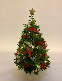 Boxwood Christmas Tree with Lights Local Delivery Only Arrangement