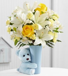 Boy Bear Hug Vase Arrangement