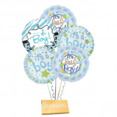 Boy-Mylar balloons with DeBrand chocolate bar 