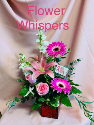 Breast Cancer Awareness Flower Arrangement in Airdrie, AB | Flower Whispers Breast Cancer Awareness Flower Arrangement in Airdrie, AB | Flower Whispers