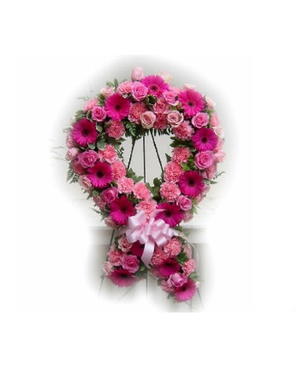 Brest Cancer Bow Custom Funeral Flowers