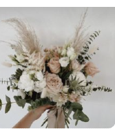 Bridal Bouquet Boho Style  With Dried Flowers and Dried Pampas accent 