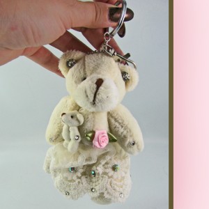 Bride Bear & Baby Key Chain Plush