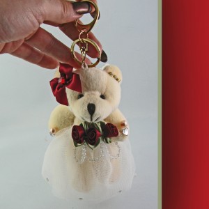 Bride Bear Rose Key Chain  Gift