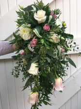 JOANNE'S  BOUQUET Cascade style with luscious  greenery