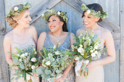 Bridesmaid Bouquets Rustic Chic Wedding Style In Graham Tx Joy S Downtown Flowers