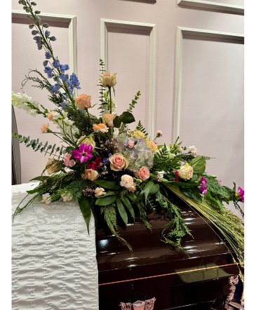 Bridge of Blossoms Casket Spray in Jersey Shore, PA | Russell's Florist, LLC