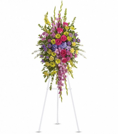 Bright and Beautiful Spray by Teleflora Standing Easel Spray