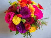 Bright and Cheery Wrapped bouquet
