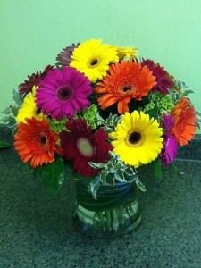 Bright and Cheery Gerbera Daisy Mixed Gerbera in Vase