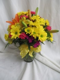 Bright and Colorful Fresh Vased Arrangement