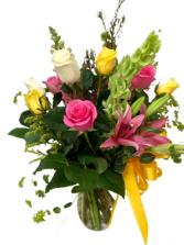 Bright and Joyful Bouquet Vase Arrangement