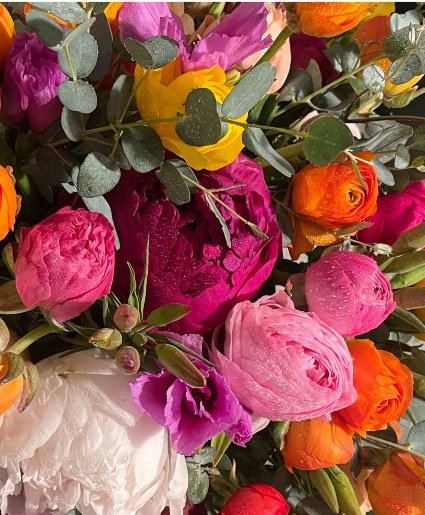 Bright and Joyful: Designer’s Choice  Fresh Cut Flower Arrangement 