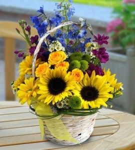 BRIGHT & BEAUTIFUL BASKET ARRANGEMENT