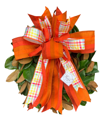 BRIGHT & BRILLIANT MAGNOLIA WREATH W/ PREMIUM BOW SILK WREATH WITH BOW