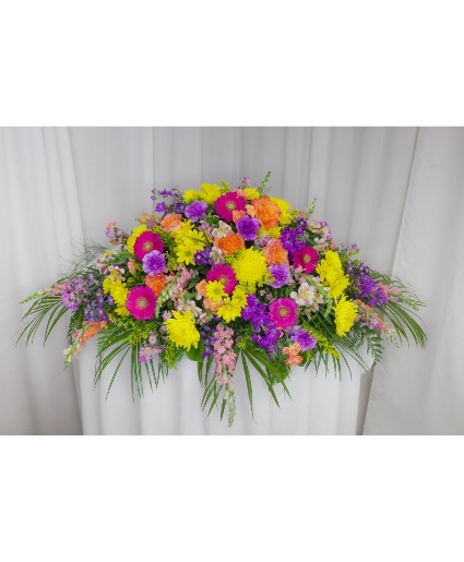 Bright & Colorful Casket Spray - Call or stop in to order