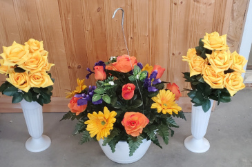 Bright Colors Basket or Saddle Set artificial