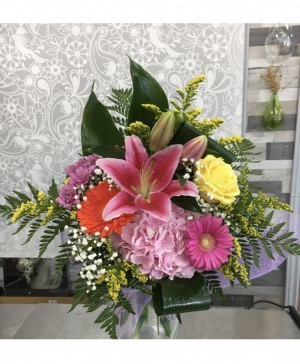 Bright Fiesta Designers Choice Bouquet  No Vase