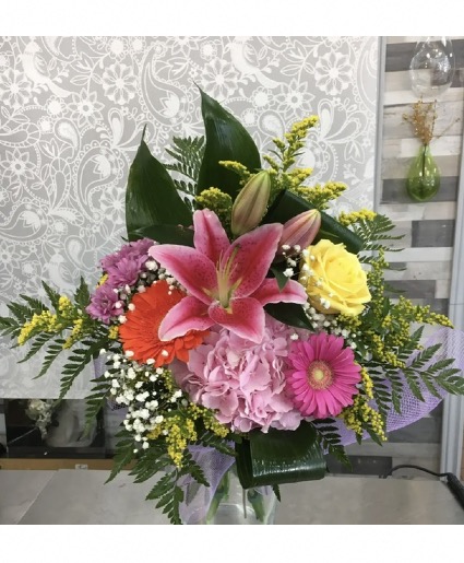 Bright Fiesta Designers Choice Bouquet No Vase