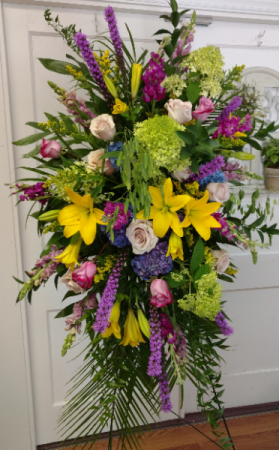 Bright Garden Gathering Funeral Spray