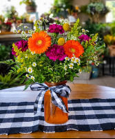 Bright Gerbera Daisy Vase 