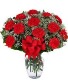 Bright Happy Red Carnation  Fresh Floral Vase Arrangement