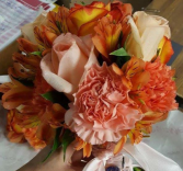 Bright Peach & Orange Handtied Bouquet