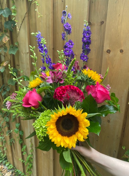 Bright Seasonal Hand-tied Cut Bouquet