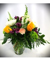 BRIGHT SENSATION FRESH FLOWERS VASED