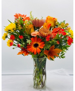  Fall Sunset  Blooms  Vase