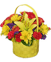 BRIGHT & SUNNY BASKET Floral Arrangement