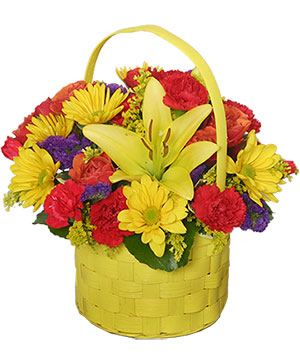 BRIGHT & SUNNY BASKET Floral Arrangement