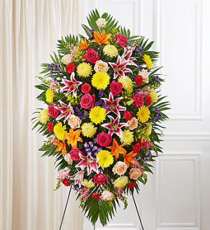Bright Sympathy Standing Spray funeral spray