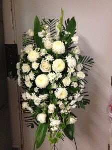Bright White  Funeral Stand 