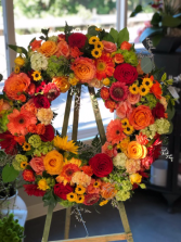 Bright and Cheery  Funeral Wreath
